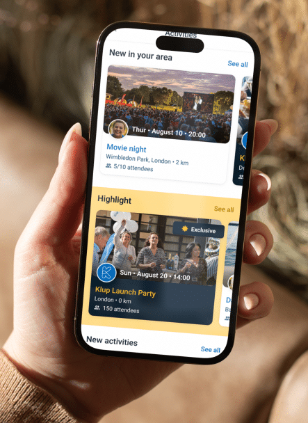 Klup UK - Two highlighted activities - Movie night and Klup Launch Party